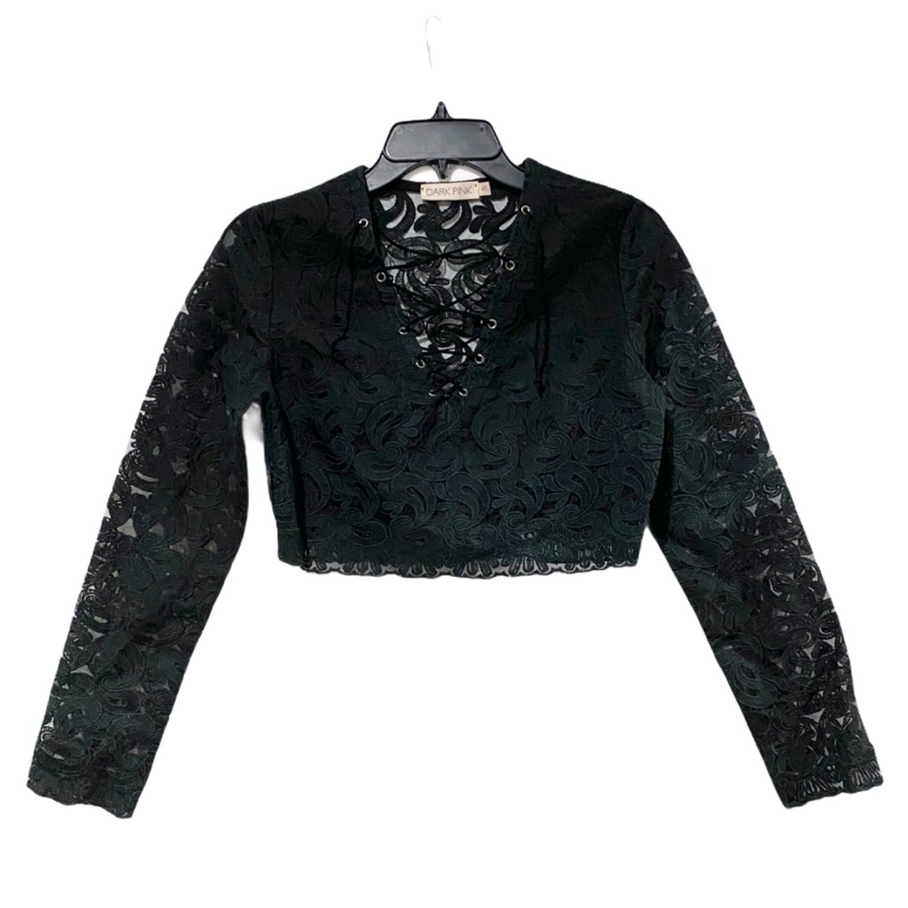 Dark pink lace top.